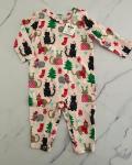 CAT New Cotton On Peach Xmas Onesie 3 6M