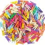 100pcs Assorted Wooden Mini Clips For Photos Pictures & Crafts - 2.54 Cm Multicolor Decorative Clothespins