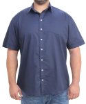 Mens Short Sleeve Slub Shirt - 10XL Navy