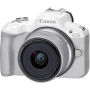 Canon EOS R50 + 18-45mm Mirrorless Camera Kit ((White)