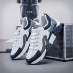 Men's Trendy Colour Block Durable Sneakers Comfy Non Slip Casual Lace Up Shoes For Men's Outdoor Activities