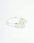 Silver Plated Cubic Zirconia Flower Statement Ring - M/l