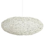 White Eclipse Resin Woven Pendant Light - 100CM Dia X 35CM H