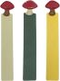 3PCS Artificial Leather Mushroom Bookmarks With Page Markers Delicate