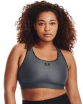 Women's Ua Heatgear Armour Mid Padless Bra - Pitch Gray Md