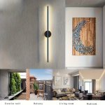 Modern LED Wall Sconce 58.42CM - Versatile Golden/black Linear Light For Dining Cafes Hotels & Home Decor Easy Install Semi-flus