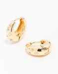Goldair Gold Diamante Tear Drop Clicker Huggie Earrings