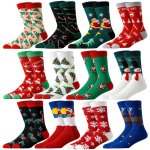 3 6 12PCS Christmas Socks - Festive Santa Snowflake & Reindeer Designs Breathable & Comfortable Crew Socks For All Seasons Perfe