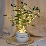 1PC Olive Branch LED Light Modern Home Decor Lamp For Festive Wedding Birthday Party Ambiance Ideal For Cabinet Dining Table Caf