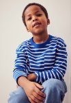 Long-sleeved T-Shirt - Blue & White