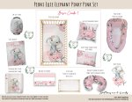 Cot Duvet Bedding Peoni Ellie Elephant Pinky Pink Set