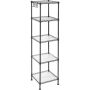 Metal Shelf Storage Rack With 5 Pp Sheets + Removable Hooks