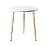 Birch Round Side Table White Or Black - Black