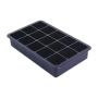 16-GRID Silicone Ice Cube Tray With Lid - Black