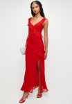 Ruffle Maxi With Slit - Oxblood