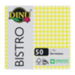 Bistro Yellow Chequered Serviettes 50 Pack