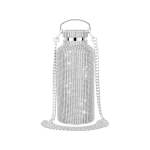 Rhinestone Decor Double Walled Stainless Steel Insulated Bottle - Silver - 750ML