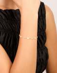Goldair Gold Plated Pink Oval Cubic Zirconia Toggle Bracelet