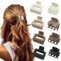 4PCS/8PCS Medium Claw Hair Clips For Women Matte Rectangle Or Double Row Teeth Hair Claw Clips For Thin/medium Fine Hair Non Slip Jaw Clips