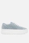 Guess QUEENY2 Sneaker Washed Denim 4G Stones - Blue