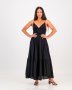 Black Strappy Maxi Tiered Dress - S / Black / Women