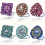 1PC Diamond Painting Carry-on Small Mirror Suitable For Purses And Travel Diamond Painting Kits Mandala Pattern Diamond Painting