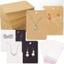 50pcs Jewelry Display Cards50pcs Self-Seal Bags Earring Necklace Kraft Paper Tags Small Business Supplies