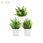 3-POT Premium Artificial Flower Set - Perfect For Home Decoration & Desk Accents