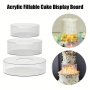 1PC Transparent Square Acrylic Cake Rack With Filler Cake Holder Wedding Banquet And Party Room Decor