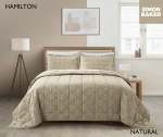Simon Baker Chenille Jacquard Comforter Hamilton - Natural Various Sizes - Queen - 250CM X 250CM + 2 Pillowcases 50CM X 70CM + 5
