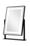 Rotating Rectangular Tabletop Vanity Mirror With LED Lights - Black