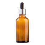 50ML Amber Glass Aromatherapy Bottle With Pipette - Black & Silver Collar 18 89