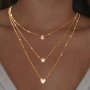 3-LAYER Necklace With Rhinestone Pendants - Heart Star And Teardrop Perfect For Holidays And Everyday Wear - Retro & Chic Style