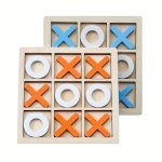 XO Wooden Triple String Chess For Children's Early Childhood Education Parent-child Leisure Battle Board Game Halloween/thanksgi