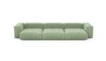 Three Module Sofa - Cord Velours - Duck Egg - 377CM X 136CM