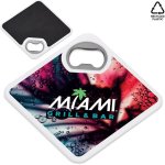 Sela Recycled Plastic Bottle Opener Coaster - Solid White