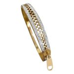 Stainless Steel Bracelet Zipper Style Cuff Bangle - Gold & Silver