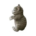 Grey Cat Shaped Planter Decor Compatible With Garden Pots