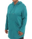 Ladies Hooded Longer Length Tracktop Teal - 60 Teal