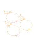 Goldair Gold Pastel Frangipani Flower Bracelets 3-PACK
