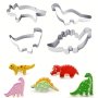 4PCS Dinosaur Cookie Cutter Set Cake Mold For Dinosaur Birthday Party Cakes Biscuits And Sandwiches Pastry Cutter Biscuit Molds Baking Tools Kitchen Gadgets Kitchen Accessories