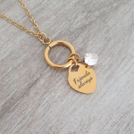 Donna-mia Personalized Circle Necklace Gold Stainless Steel Ready In 3 Days