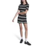 Stripped Sweater Shorts -black eggnog