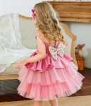 Dusty Pink Formal Dress With Sequins Bow Extra Puffy