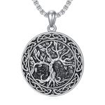 Lattd Tree Of Life Necklace For Men 925 Sterling Silver Tree Of Life Pendant Necklace Norse Jewelry Gifts For Men Women 01- Silv