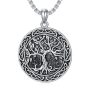 Lattd Tree Of Life Necklace For Men 925 Sterling Silver Tree Of Life Pendant Necklace Norse Jewelry Gifts For Men Women 01- Silver