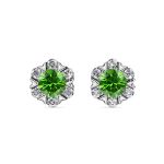 DESTINY Petal August peridot Birthstone Earring With Swarovski Crystals