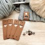 10-PIECE Faux Leather Handmade Tags Set With 10 Sets Of Rivets Heart Cutout Design For Knitting Crocheting & Crafts