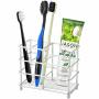 Urbanstrive 304 Stainless Steel Bathroom Toothbrush Holder Toothpaste Holder Stand Bathroom Accessories Organizer Silver