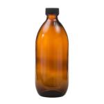 500ML Amber Glass Generic Bottle With Screw Cap - Black 28 410